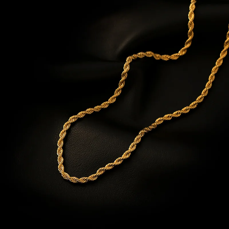 MEYRROYU Stainless Steel New Punk Hip Hop Gold Color Braided Chain Necklace For Women Men 2021 Trend Party Gift Fashion Jewelry
MEYRROYU Stainless Steel New Punk Hip Hop Gold Color Braided Chain Necklace For Women Men 2021 Trend Party Gift Fashion Jewelry