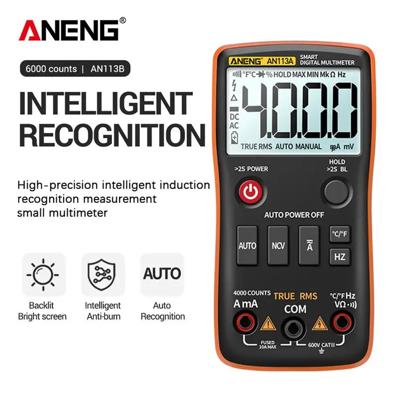 Цифровой мультиметр ANENG AN113A, профессиональный тестер транзисторов True RMS, автоматический справочный диапазон, оранжевый измеритель напряжен...
Цифровой мультиметр ANENG AN113A, профессиональный тестер транзисторов True RMS, автоматический справочный диапазон, оранжевый измеритель напряжен...