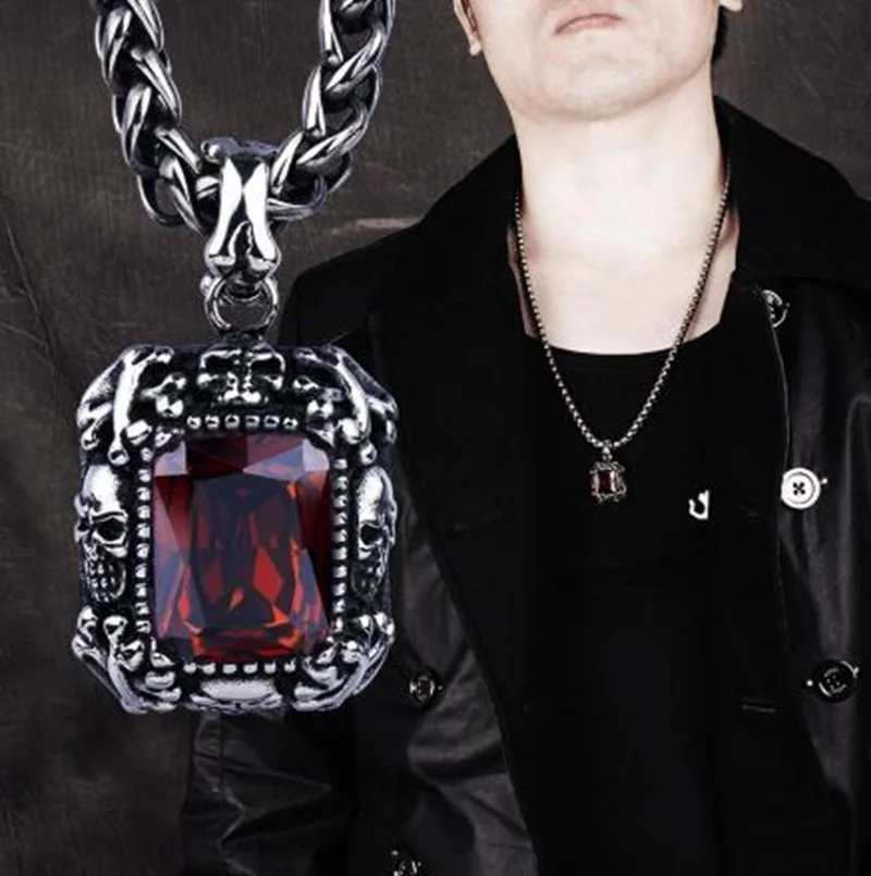Punk Black Zircon and Artificial Decorative Pattern Gothic Skull Men Stainless Steel Pendant Necklace
Punk Black Zircon and Artificial Decorative Pattern Gothic Skull Men Stainless Steel Pendant Necklace