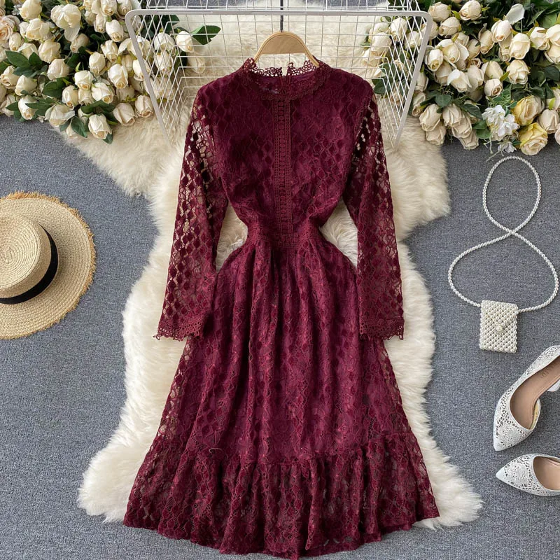 High Quality French Elegant Lace Ruffles Mermaid Dress Women Spring Retro Casual Solid Streetwear Knee-length Dresses
High Quality French Elegant Lace Ruffles Mermaid Dress Women Spring Retro Casual Solid Streetwear Knee-length Dresses