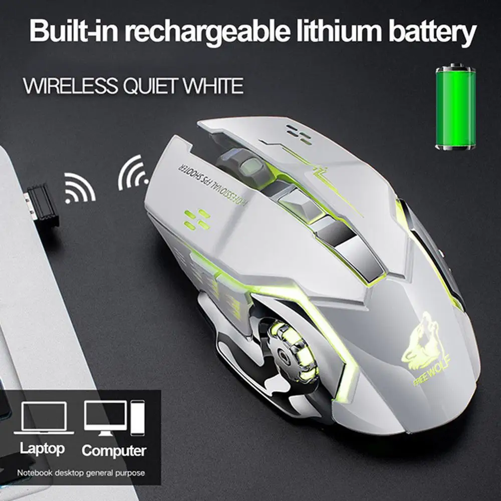 2400DPI Wireless Mouse Rechargeable X8 Wireless Silent LED Backlit USB Optical Ergonomic Gaming Mouse Breathing Luminous Light
2400DPI Wireless Mouse Rechargeable X8 Wireless Silent LED Backlit USB Optical Ergonomic Gaming Mouse Breathing Luminous Light