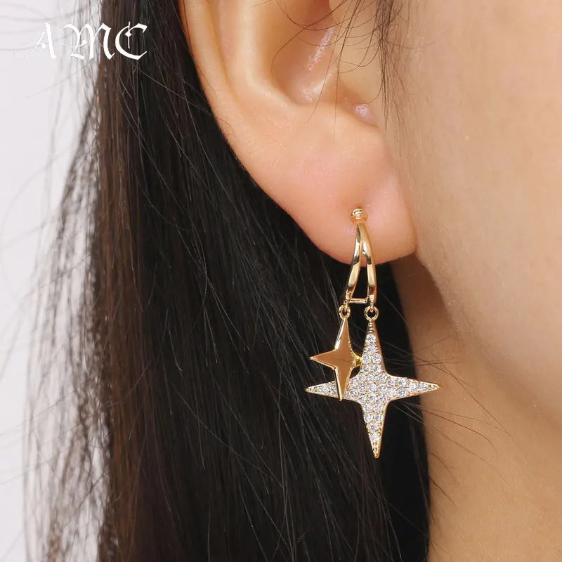 AMC Luxury Vintage Shiny Two Stars Crystal Zircon Stud Earring Luxury Elegant Party Dating Dressing Jewelry Gift for Women 2021
AMC Luxury Vintage Shiny Two Stars Crystal Zircon Stud Earring Luxury Elegant Party Dating Dressing Jewelry Gift for Women 2021