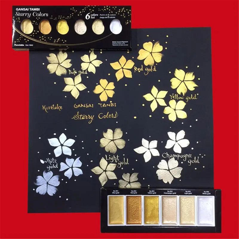 Kuretake GANSAI TAMBI Starry/Pearl/Gem Colors Solid Paints Metallic Gold Watercolor Pigment For Drawing Art Supplies
Kuretake GANSAI TAMBI Starry/Pearl/Gem Colors Solid Paints Metallic Gold Watercolor Pigment For Drawing Art Supplies