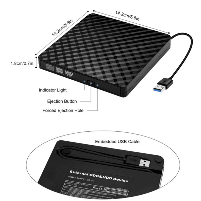 External DVD CD Drive Portable Ultra-thin USB 3.0 Rewriter Writer Burners High Speed Data Transfer for Laptop PC @M23
External DVD CD Drive Portable Ultra-thin USB 3.0 Rewriter Writer Burners High Speed Data Transfer for Laptop PC @M23