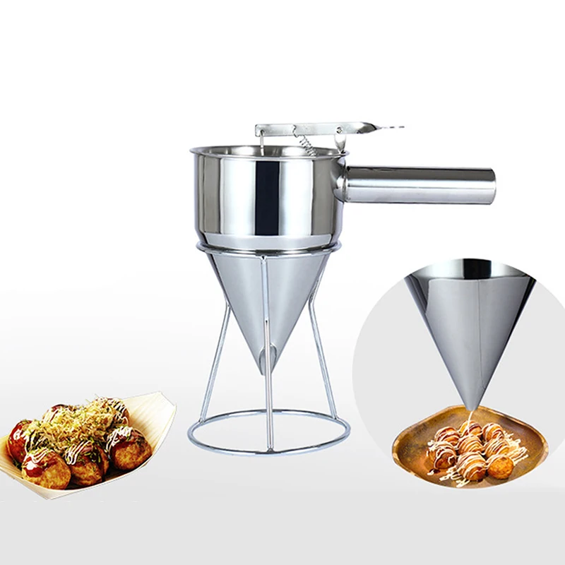 Stainless Steel Takoyaki Piston Funnel With Support Sauce Cream Dosing Funnel Sauce Kitchen Appliance For Taiyaki Waffle Making
Stainless Steel Takoyaki Piston Funnel With Support Sauce Cream Dosing Funnel Sauce Kitchen Appliance For Taiyaki Waffle Making