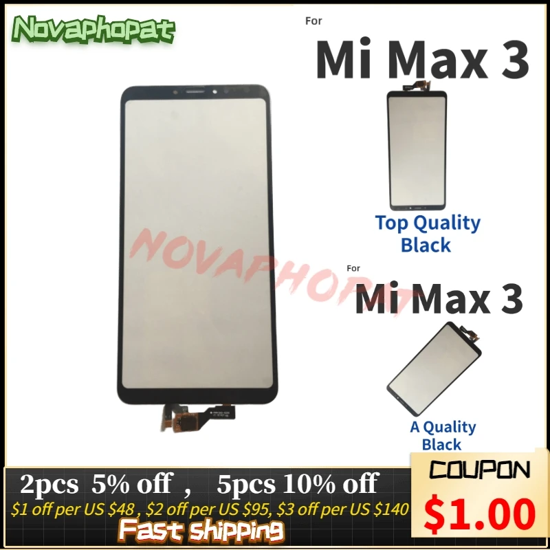 Novaphopat Black touchscreen For Xiaomi Mi Max 3 Max3 Touch Screen Digitizer Glass Sensor Panel touchpad +tracking
Novaphopat Black touchscreen For Xiaomi Mi Max 3 Max3 Touch Screen Digitizer Glass Sensor Panel touchpad +tracking