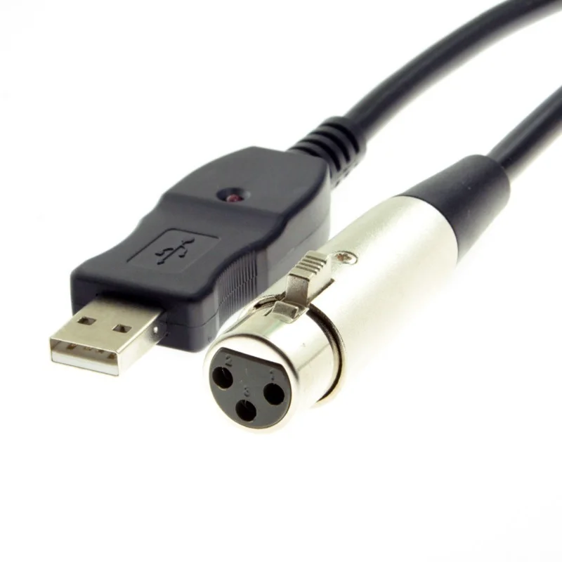 USB 2.0 to 3PIN XLR Female Mic Microphone Studio Audio Cable for nstruments Recording Karaoke Singing
USB 2.0 to 3PIN XLR Female Mic Microphone Studio Audio Cable for nstruments Recording Karaoke Singing