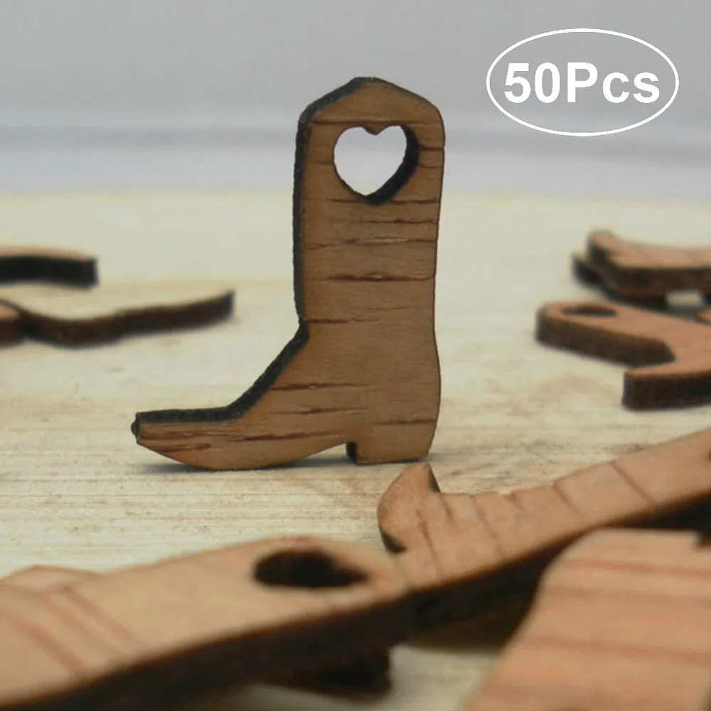 50pcs Miniature Wooden Cowboy Boots Embellishments Crafts for Wedding Party Decoration
50pcs Miniature Wooden Cowboy Boots Embellishments Crafts for Wedding Party Decoration