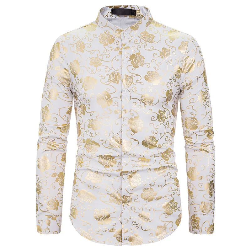 Мужская приталенная рубашка, белая классическая рубашка с воротником-стойкой, роскошная рубашка под смокинг, с цветочным принтом, для ночно...
Мужская приталенная рубашка, белая классическая рубашка с воротником-стойкой, роскошная рубашка под смокинг, с цветочным принтом, для ночно...