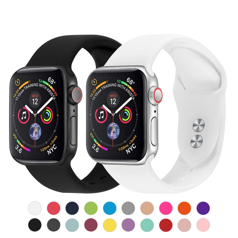 Ремешок для Apple Watch 38 мм 42 iWatch 4 band 44 40 спортивный силиконовый браслет watch 5 3 2