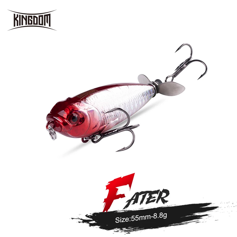 Kingdom Propeller Popper Floating Fishing Lures 8.8g 55mm Trolling Wobblers Rotating Tail Topwater Pencil Professional Hard Bait
Kingdom Propeller Popper Floating Fishing Lures 8.8g 55mm Trolling Wobblers Rotating Tail Topwater Pencil Professional Hard Bait