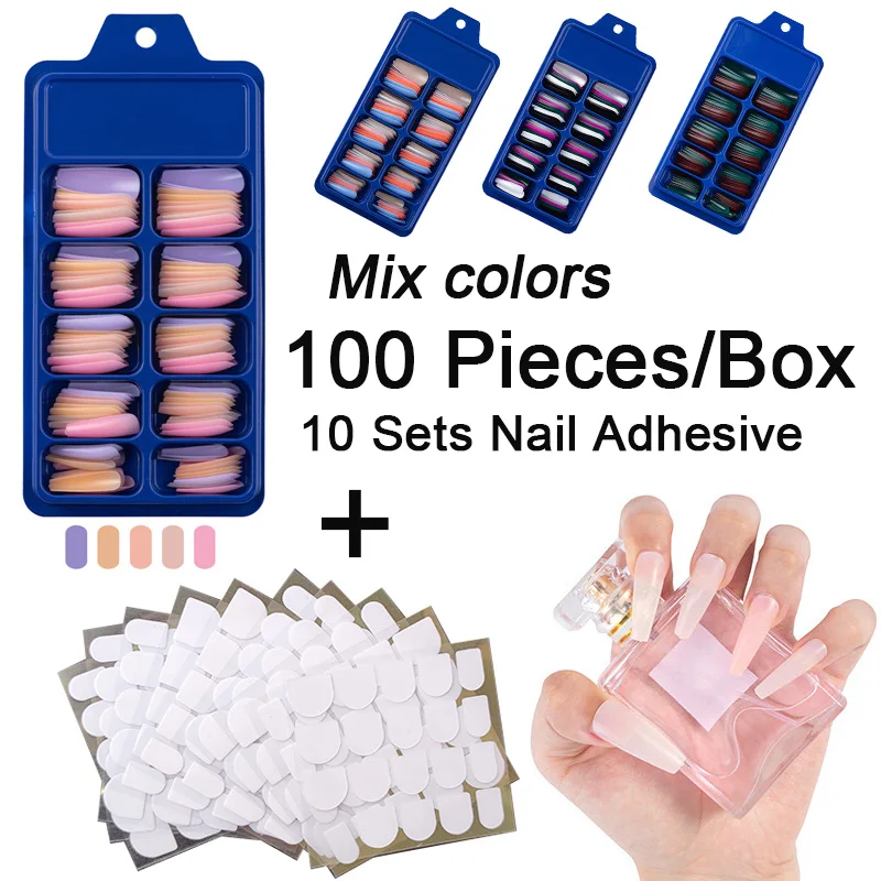 100 Pieces Of Mixed Colors Ballerina Shape False Nail Tips Press On Fake Nail Tips With Nail Adhesives Full Cover Nail DIY
100 Pieces Of Mixed Colors Ballerina Shape False Nail Tips Press On Fake Nail Tips With Nail Adhesives Full Cover Nail DIY