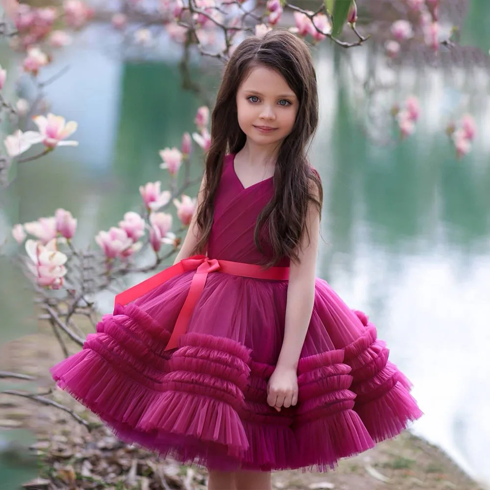 Vintage Tulle Purple Flower Children Dress For Wedding Sleeveless With Sashes Pleat Princess Kids Knee Length Ball Gown 2022
Vintage Tulle Purple Flower Children Dress For Wedding Sleeveless With Sashes Pleat Princess Kids Knee Length Ball Gown 2022