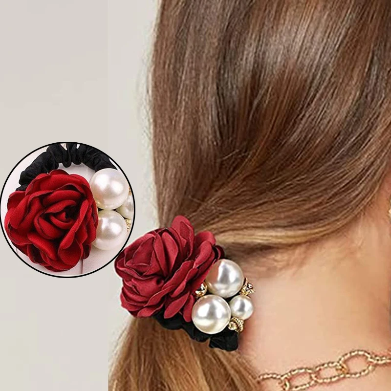 Sweet Women Rose Flower Elastic Hair Bands Big Rhinestones Imitation Pearls Headband Hair Ropes Fashion Girls Hair Accessories
Sweet Women Rose Flower Elastic Hair Bands Big Rhinestones Imitation Pearls Headband Hair Ropes Fashion Girls Hair Accessories