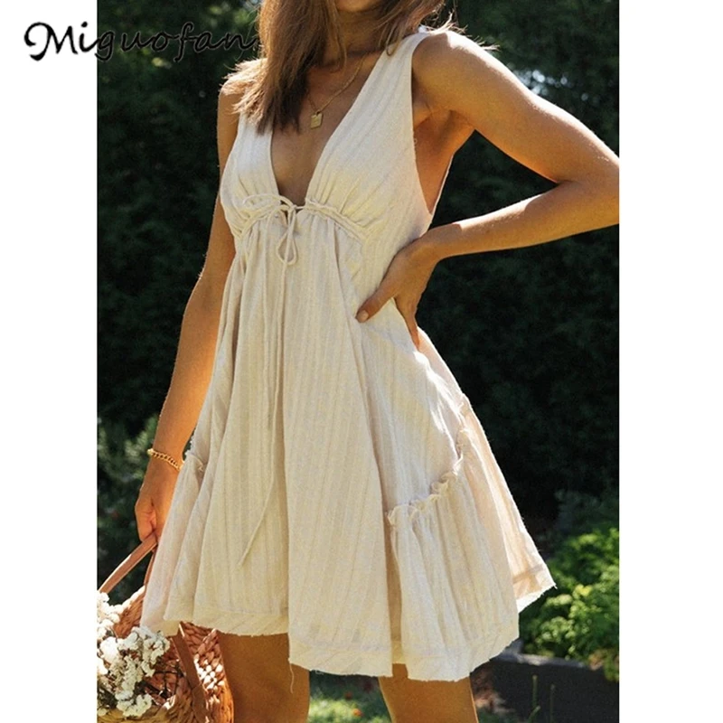 Miguofan Slip Mini Dresses Women Summer Beach Vestidos Backless V Neck Sexy Ladies Vacation Plus Size Dresses Sleeveless Dress
Miguofan Slip Mini Dresses Women Summer Beach Vestidos Backless V Neck Sexy Ladies Vacation Plus Size Dresses Sleeveless Dress