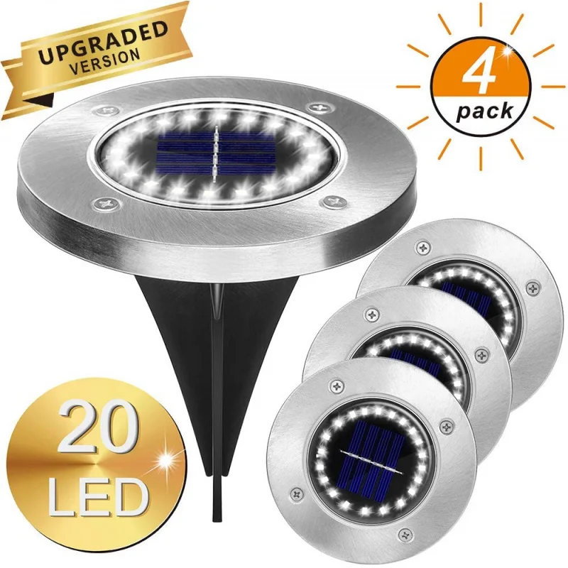 4 Pack Solar Garden Lights 12/16LED Solar Ground Lights Waterproof Light Underground Sensing Landscape Lights for Camping Hiking
4 Pack Solar Garden Lights 12/16LED Solar Ground Lights Waterproof Light Underground Sensing Landscape Lights for Camping Hiking