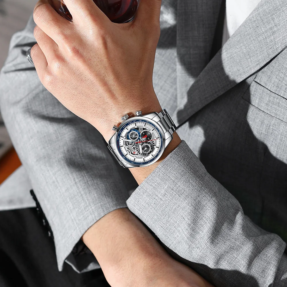CURREN Men Quartz Wristwatches Casual Sports Stainless Steel Watches for Male Chronograph and Luminous hands Clock
CURREN Men Quartz Wristwatches Casual Sports Stainless Steel Watches for Male Chronograph and Luminous hands Clock