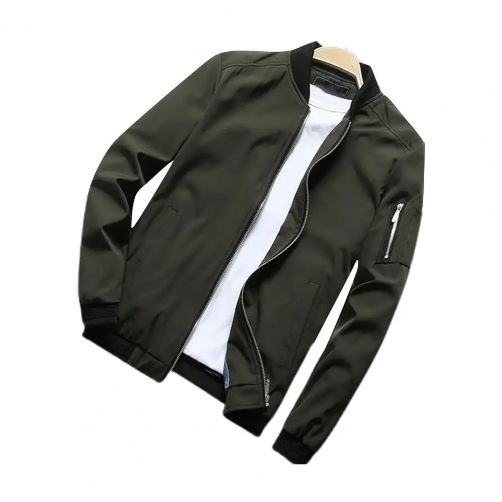 Men's Bomber Zipper Jacket Solid Color Windproof Casual Stand Collar Cardigan Winter Jacket Coat for Sports
Men's Bomber Zipper Jacket Solid Color Windproof Casual Stand Collar Cardigan Winter Jacket Coat for Sports