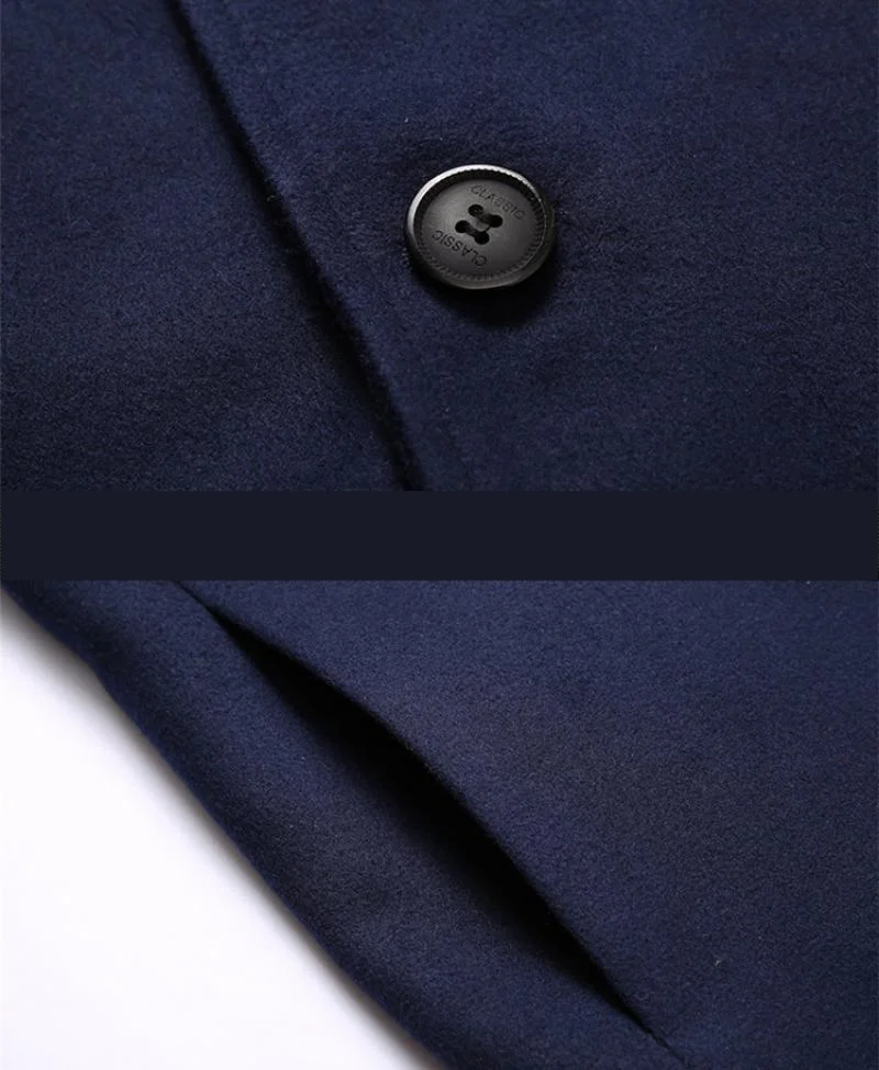 2019 Autumn Winter Warm Male Woolen Overcoat Men Slim Fit Wool Blend Coat Single Breasted Solid Black Blue Business Wool Jacket
2019 Autumn Winter Warm Male Woolen Overcoat Men Slim Fit Wool Blend Coat Single Breasted Solid Black Blue Business Wool Jacket