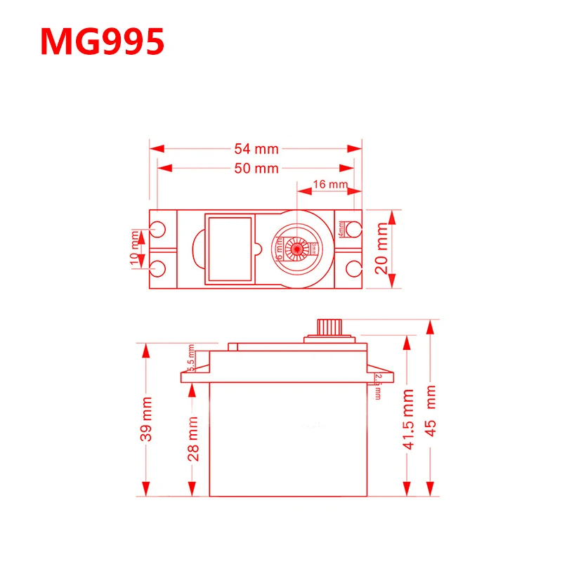 Металлический сервопривод digital MG995 MG996R нагрузка 13 кг 15 180/360 градусов