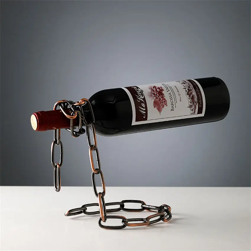 Magical Suspension iron Chain Wine Racks One Bottle Wine Display Racks Stand Holder Kitchen Dining room cellar Bar Decoration
Magical Suspension iron Chain Wine Racks One Bottle Wine Display Racks Stand Holder Kitchen Dining room cellar Bar Decoration