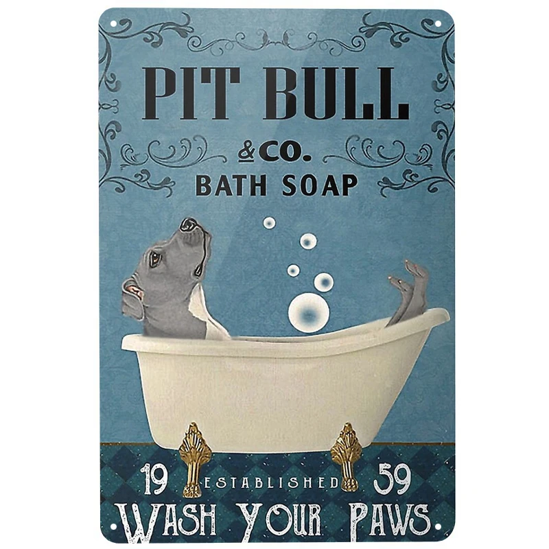 Bath Soap Dog printed Vintage Metal Signs Retro Tin Signs Funny Poster Decor for Bar Pub Club Decoration for Living Room Home
Bath Soap Dog printed Vintage Metal Signs Retro Tin Signs Funny Poster Decor for Bar Pub Club Decoration for Living Room Home