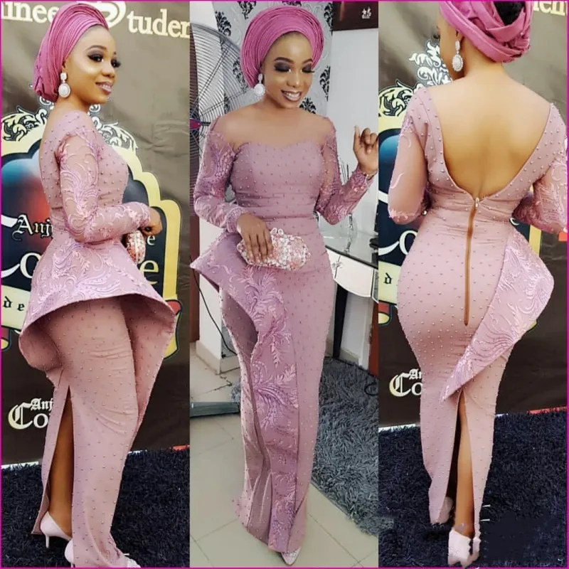 Saudi Arabic Full Sleeves Mermaid Evening Dresses With Beads Pearls Sheer Neck Prom Dresses Backless Split Back vestido de noiva
Saudi Arabic Full Sleeves Mermaid Evening Dresses With Beads Pearls Sheer Neck Prom Dresses Backless Split Back vestido de noiva
