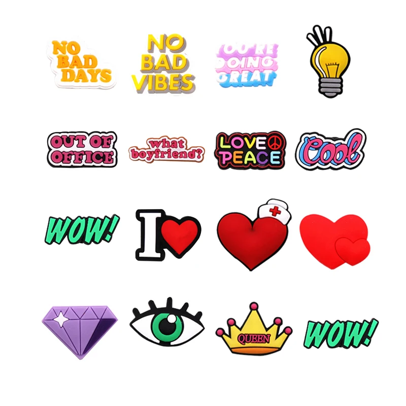 Shoes Accessories Apparel Bag Love Peace Shoe Charms Decoration Cool Wow Red Heart Shoe Decoration for Kids Party X-mas Gifts
Shoes Accessories Apparel Bag Love Peace Shoe Charms Decoration Cool Wow Red Heart Shoe Decoration for Kids Party X-mas Gifts