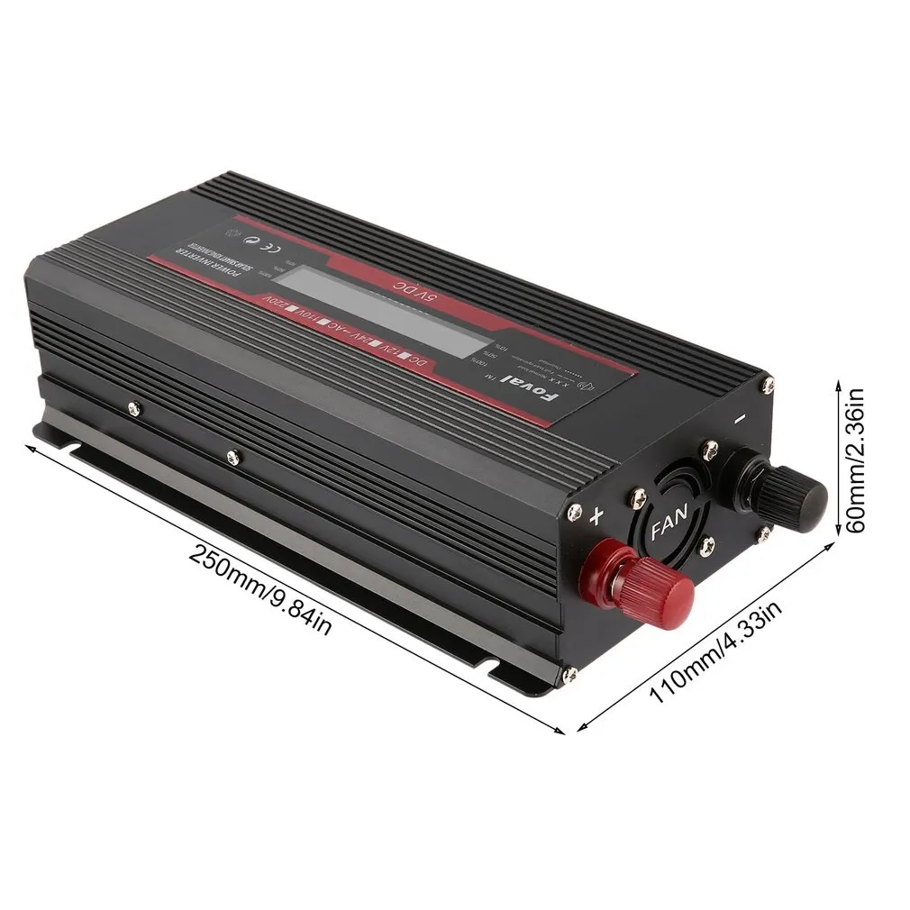 New Universal Short Circuit Overload Protection Car Solar Power Inverter DC 12/24V to AC 220V Modified Sine Wave Converter
New Universal Short Circuit Overload Protection Car Solar Power Inverter DC 12/24V to AC 220V Modified Sine Wave Converter