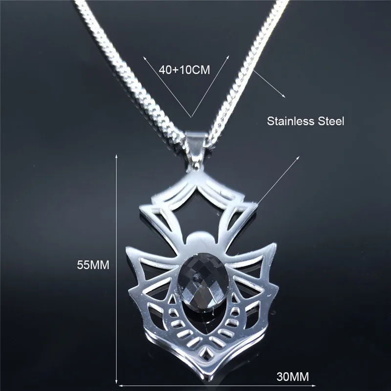 AFAWA Goth Spider Stainless Steel Statement Necklace Women Silver Color Punk Necklace Chain Jewelry cadenas mujer N4140S02
AFAWA Goth Spider Stainless Steel Statement Necklace Women Silver Color Punk Necklace Chain Jewelry cadenas mujer N4140S02