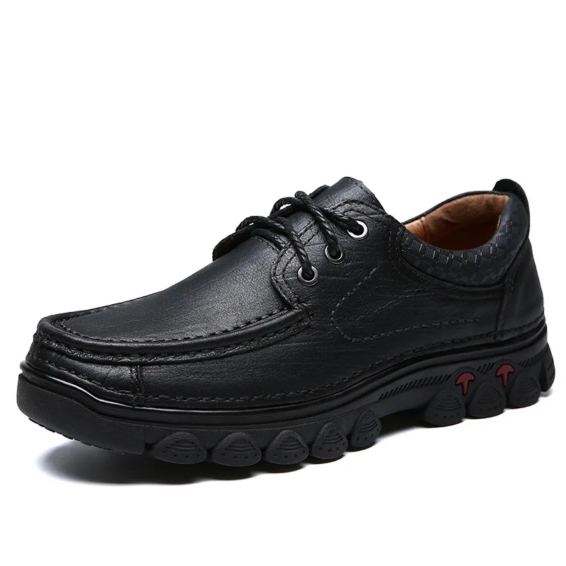 2021 Outdoor Casual Shoes First Layer Cowhide Comfortable Soft Bottom Lace up All-Matching round Toe Genuine Leather Middle-Aged 
2021 Outdoor Casual Shoes First Layer Cowhide Comfortable Soft Bottom Lace up All-Matching round Toe Genuine Leather Middle-Aged