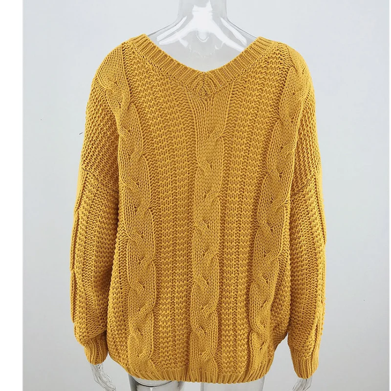 QUEVOON Twist V-Neck Solid Women's Sweaters Over Size Knitting Pullover Loose Autumn Winter 2019 Jersey for Female Streetwear
QUEVOON Twist V-Neck Solid Women's Sweaters Over Size Knitting Pullover Loose Autumn Winter 2019 Jersey for Female Streetwear