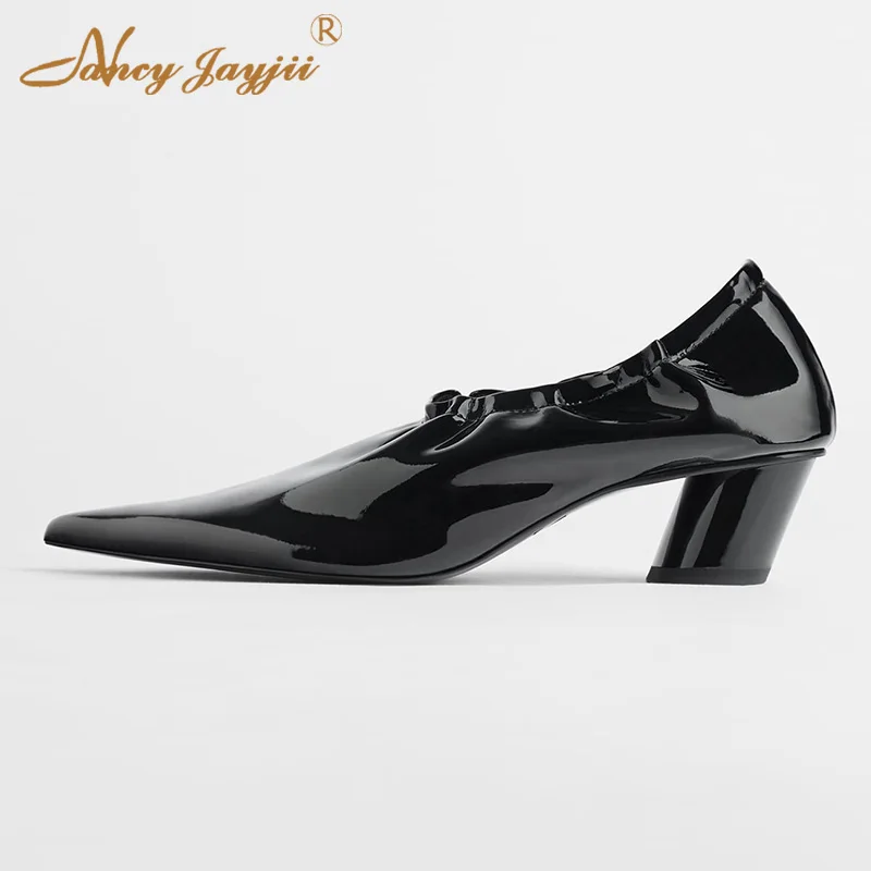 Women's Black High-heeled Patent Leather Sleeve Fashion Casual Dress Casual Wedding Office Professional Large Size 45 2019
Women's Black High-heeled Patent Leather Sleeve Fashion Casual Dress Casual Wedding Office Professional Large Size 45 2019