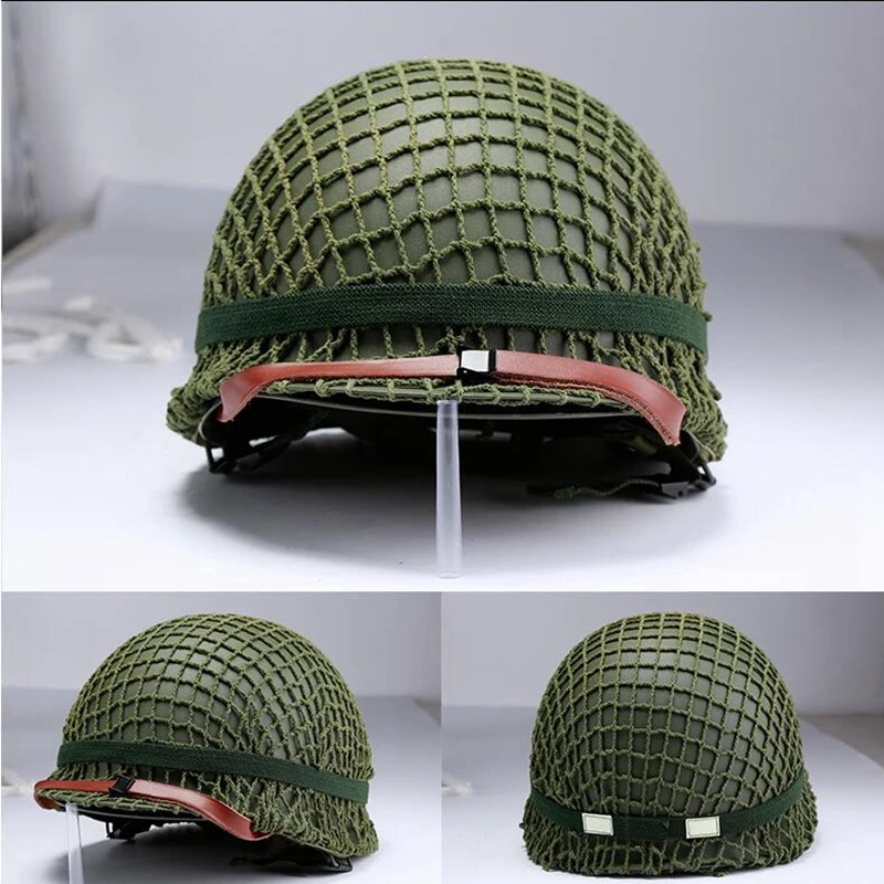 Фото Реплика для шлема армии США M1 Green регулируемый с сеткой/холщовым ремешком