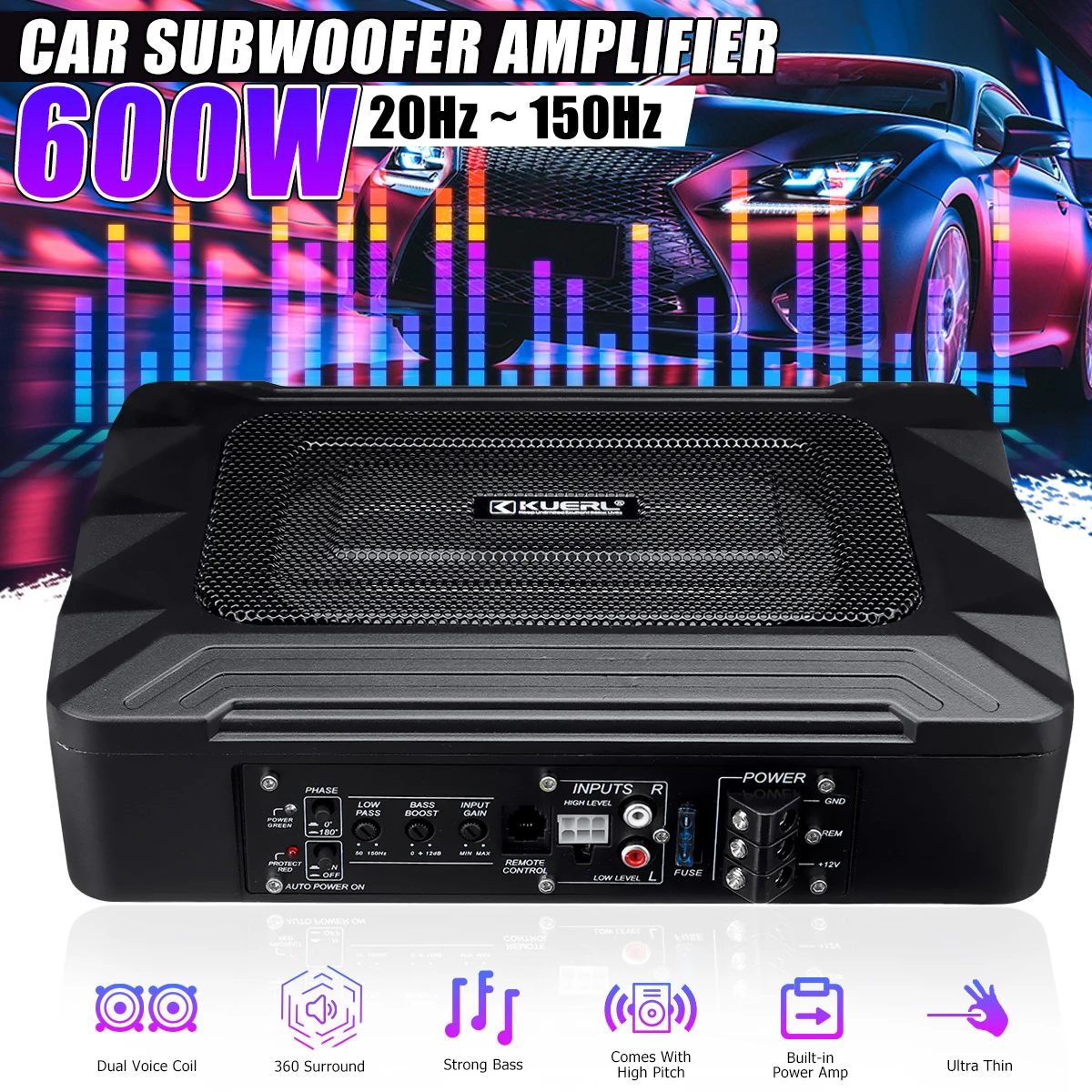 600W Car Audio Amplifier Ultra thin Powerful Bass Subwoofer Amplifier Home Power Amplifier Professional Car Amplifier Speakers
600W Car Audio Amplifier Ultra thin Powerful Bass Subwoofer Amplifier Home Power Amplifier Professional Car Amplifier Speakers