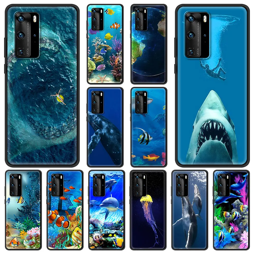 

Sea Fishes Animal Ocean World Phone Case For Huawei P50 P30 Pro P20 P40 Lite E P Smart Z 2021 Y6 Y7 Y9 2019 Y6p Y9s Y7a Cover