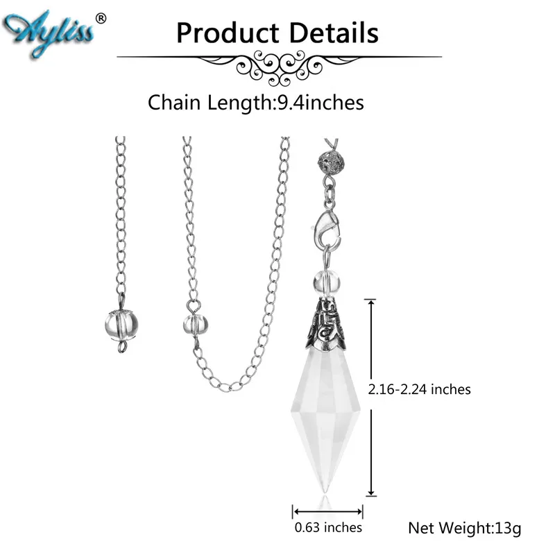 Ayliss 1 Pc Crystal Pendulums for Dowsing Divination Metal Retro Gem Stone Hexagonal Pendant Pendulum Chain Healing Scrying New
Ayliss 1 Pc Crystal Pendulums for Dowsing Divination Metal Retro Gem Stone Hexagonal Pendant Pendulum Chain Healing Scrying New