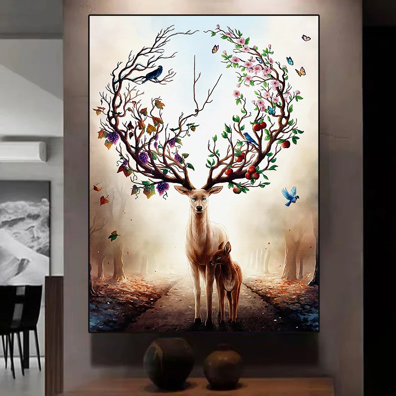 Modern Cute Christmas Sika Deer Canvas Painting Abstract Animal Poster Print Wall Art Nordic Living Room Home Decoration Picture
Modern Cute Christmas Sika Deer Canvas Painting Abstract Animal Poster Print Wall Art Nordic Living Room Home Decoration Picture