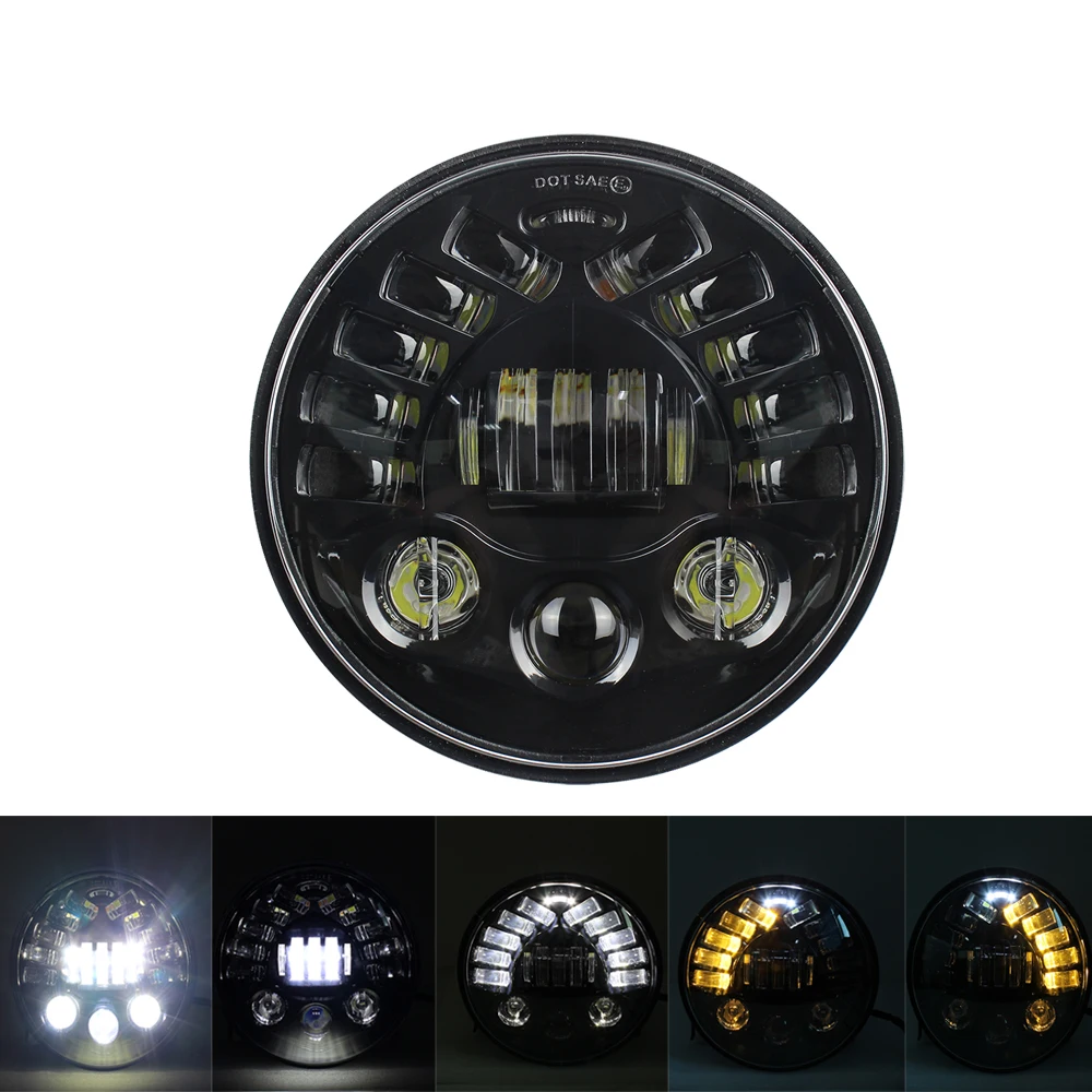 7'' LED Projector Headlights 7inch Driving Lights DRL Amber Turn Signal Lights Motorcycle for Dyna Iron Touring Softail
7'' LED Projector Headlights 7inch Driving Lights DRL Amber Turn Signal Lights Motorcycle for Dyna Iron Touring Softail