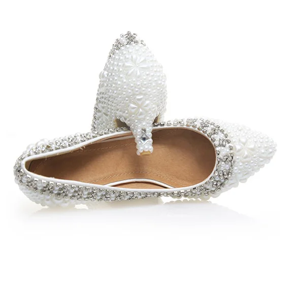 Anti-slid Banquet Princess Shoes Dress Crystal Pearl Pure White 3cm 6cm Medium heel Wedding Shoes
Anti-slid Banquet Princess Shoes Dress Crystal Pearl Pure White 3cm 6cm Medium heel Wedding Shoes