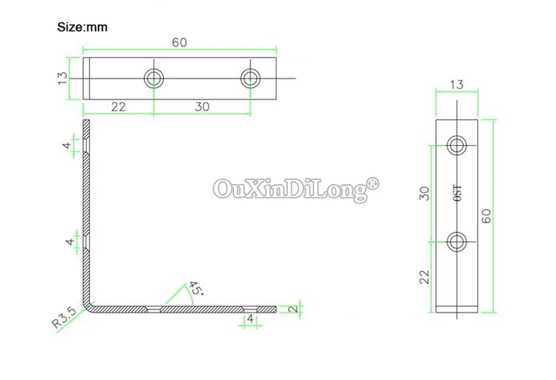 Brand New 20PCS "L" 13X60X60mm Furniture Fastener Corner Braces Joint Right Angle Brackets Board Frame Shelves Support Connector
Brand New 20PCS "L" 13X60X60mm Furniture Fastener Corner Braces Joint Right Angle Brackets Board Frame Shelves Support Connector
