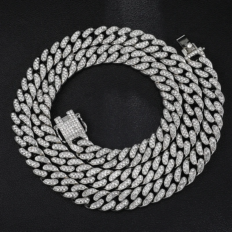 Rapper Hip Hop 12MM Miami Curb Cuban Chain Necklace Gold Iced Out Rhinestones CZ Bling Men Necklaces Jewelry
Rapper Hip Hop 12MM Miami Curb Cuban Chain Necklace Gold Iced Out Rhinestones CZ Bling Men Necklaces Jewelry
