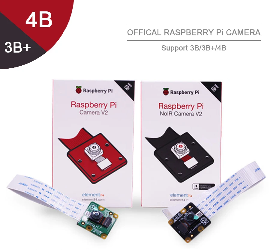 Official RaspberryPi Camera V2 Module with Sony IMX219 Light-sensitive Chips 8MP Pixels 1080P Video Support Raspberry Pi 3b+/PI4
Official RaspberryPi Camera V2 Module with Sony IMX219 Light-sensitive Chips 8MP Pixels 1080P Video Support Raspberry Pi 3b+/PI4