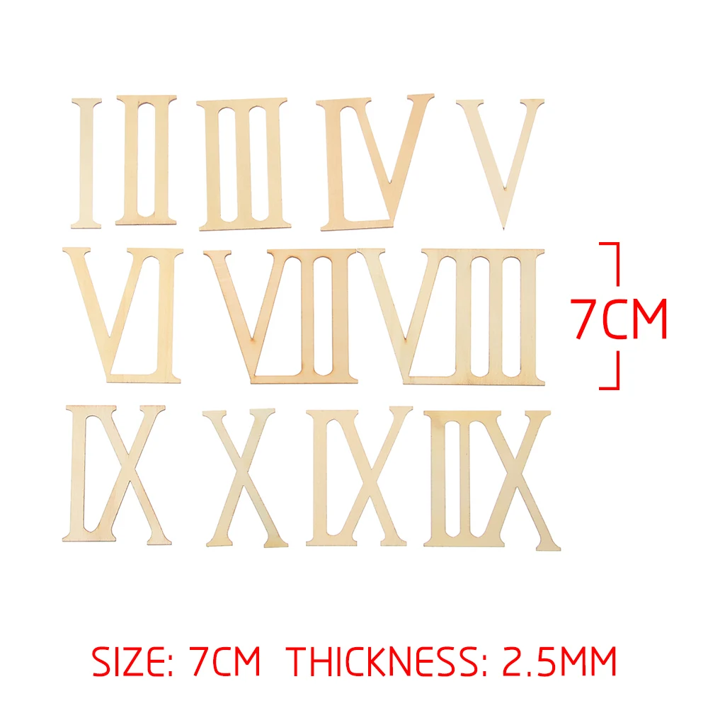 12Pcs/set 7cm Roman Digital Wooden Clock Accessories Roman Numerals Wood Chip Clock Parts DIY Laser Cut Crafts Pieces Home Decor
12Pcs/set 7cm Roman Digital Wooden Clock Accessories Roman Numerals Wood Chip Clock Parts DIY Laser Cut Crafts Pieces Home Decor