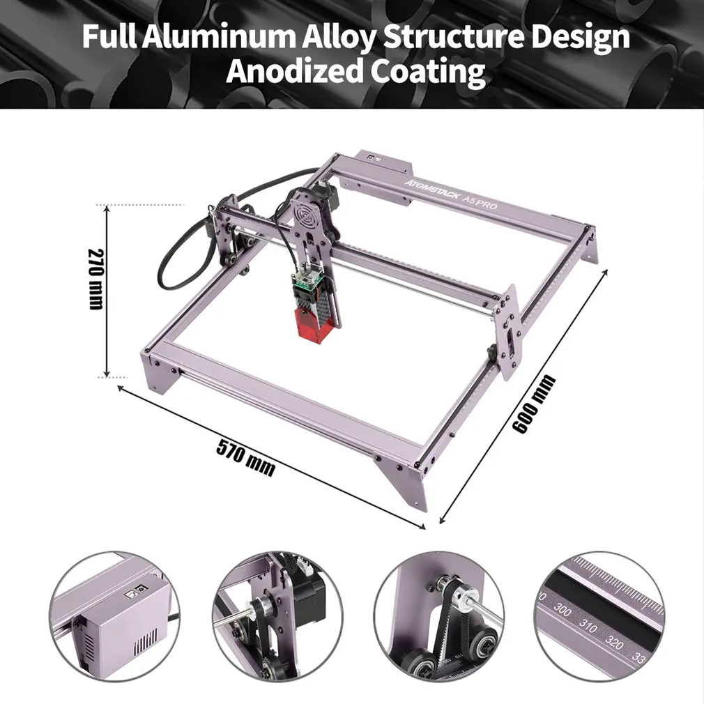 ATOMSTACK A5 PRO Laser Engraver CNC 40W Laser Engraving Cutting Machine Fixed-Focus DIY For Mtal Vinyl Wood Leather Aluminum
ATOMSTACK A5 PRO Laser Engraver CNC 40W Laser Engraving Cutting Machine Fixed-Focus DIY For Mtal Vinyl Wood Leather Aluminum