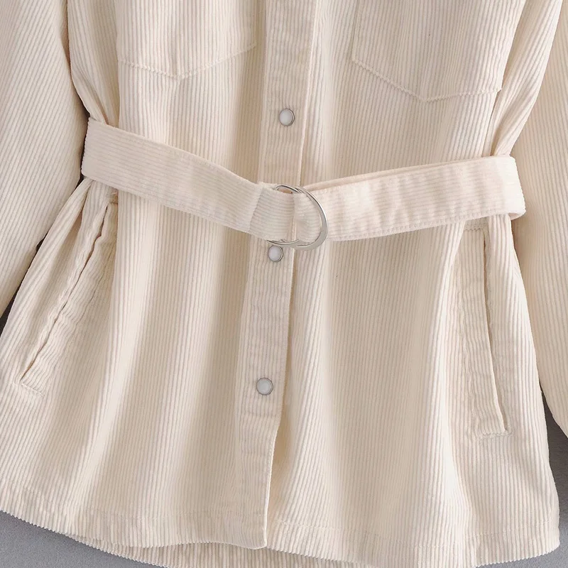 Women Autumn Corduroy Shirts Jacket Coats 2020 New Casual Sashes Solid Loose Jacket Female Fashion Jackets Outerwear Clothing
Women Autumn Corduroy Shirts Jacket Coats 2020 New Casual Sashes Solid Loose Jacket Female Fashion Jackets Outerwear Clothing