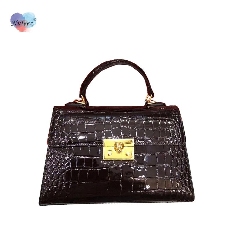 Crocodile Cowhide Leather Portable Cross-Body Handbag Female Top Luxury Gold Leopard Head Lock Flap Shining Elegant Ladies Uniqe
Crocodile Cowhide Leather Portable Cross-Body Handbag Female Top Luxury Gold Leopard Head Lock Flap Shining Elegant Ladies Uniqe