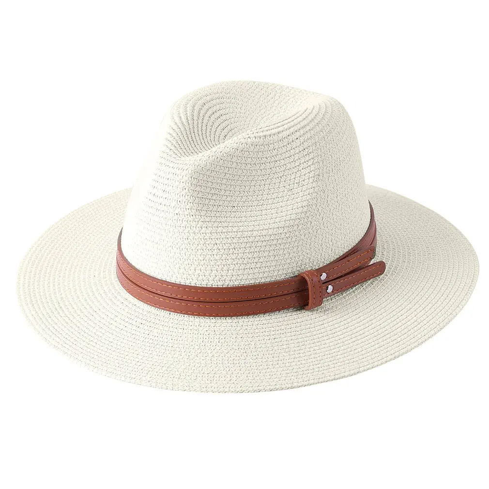 56-58CM New Natural Panama Soft Shaped Straw Hat Summer Women Wide Brim Beach Sun Cap UV Protection Fedora Hat
56-58CM New Natural Panama Soft Shaped Straw Hat Summer Women Wide Brim Beach Sun Cap UV Protection Fedora Hat