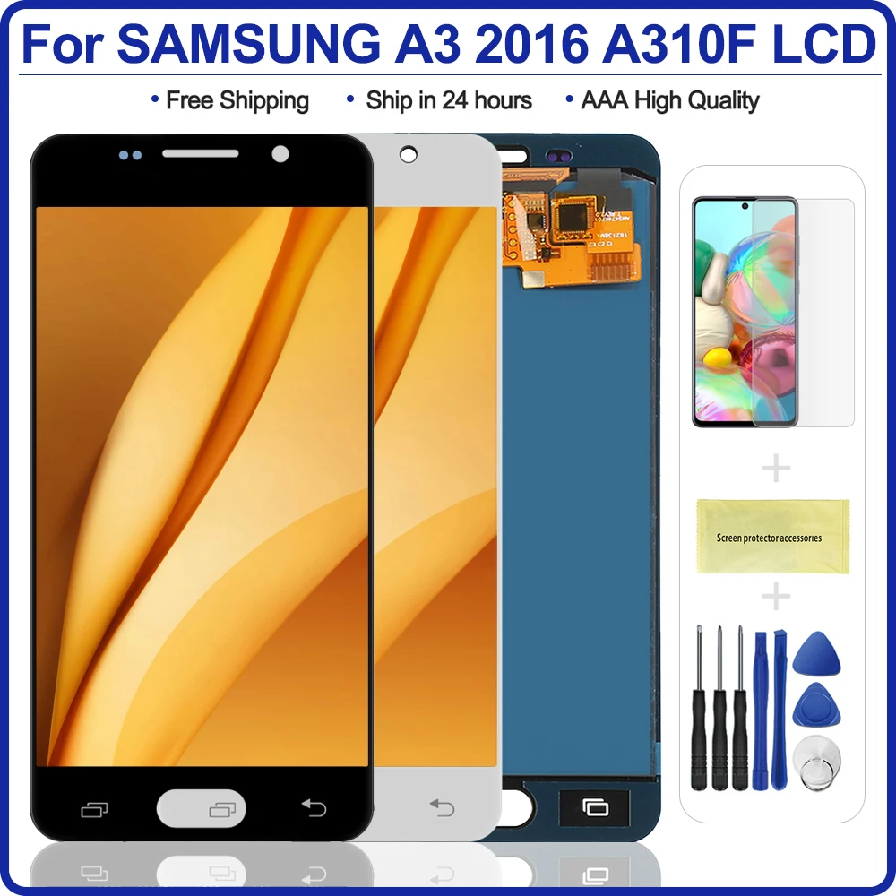 ЖК дисплей 4 7 дюйма A310 для SAMSUNG Galaxy A3 2016 A310F A3100 с сенсорным экраном замены