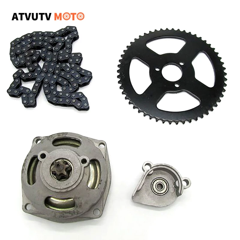 T8F Chain 126 Links 54 Tooth Rear Sprocket 6 teeth Clutch Gear Box For 49CC Mini moto Pocket Bike ATV 
T8F Chain 126 Links 54 Tooth Rear Sprocket 6 teeth Clutch Gear Box For 49CC Mini moto Pocket Bike ATV